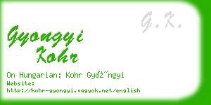 gyongyi kohr business card